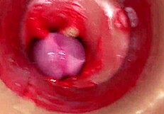 POV Camera Films Cervix Creampie from Monster Cock Vaginal Pounding