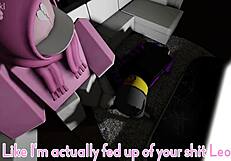 Fucking cat girl's big ass with monster cock and big tits