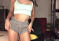 petite latina masturbates spreads shaved pussy dirty spanish talk lick fuck me