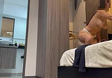 fitness latina model lifts skirt flashing big tits huge ass cam