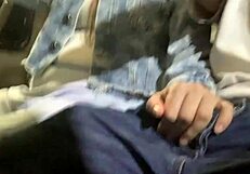 flashing monster cock on public bus gets mexican slut handjob ride