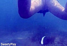 swimming underwater after creampie cum deep in juicy milf pussy!