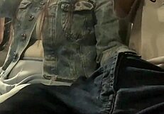 flashing monster cock on public bus gets mexican slut handjob ride