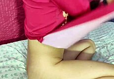 Indian girlfriend in kurta salwar kisses boyfriend with armpit licking and oiled domination sex