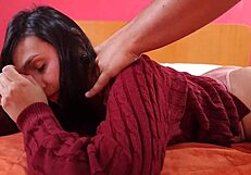 stepsister massage turns into wet pussy happy ending ride