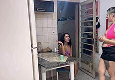 a curious nosy neighbor comes at night for sugar but ends up fucked and sucked hard since her husband hasn't touched her