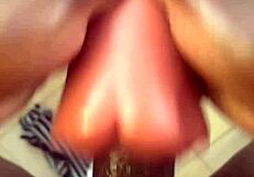 sneak peek huge bbc penetrates tight white pussy with toys deep