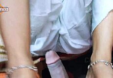 Desi Girlfriend's Tight Pussy Stretched Outdoor By Village Stud