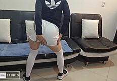 Long stockings and short shorts tease my huge latina mommy ass for dirty talk