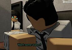 Office Girlfriend Fucks Friend Bent Over with Big Cock