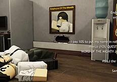 Office Girlfriend Fucks Friend Bent Over with Big Cock