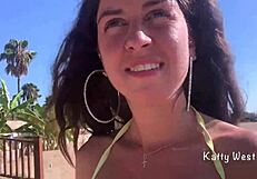 Crazy 18yo pees panties on beach then squirts wet! 🌊💦