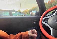 Public Car Dick Flash Redhead Teen Caught Jerking Off Shows Big Tits Blowjob