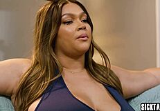 BIG TITS EBONY MILF FUCKS NEW ROOMMATE WITH PUSSY LICKING AND FINGERING