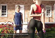 a hot milf wife and stepmom jogs with jiggling big ass and tits