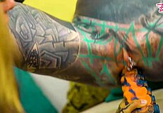 omg my split tongue goth chick's toy anal atm ride got me shakin...tattoos everywhere