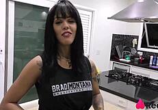 shay seduces the hung delivery guy and takes his big cock deep in her ass