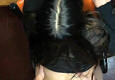 i beg roommate to cumshot my panties during pov doggystyle pounding