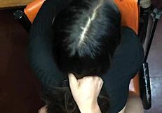 i beg roommate to cumshot my panties during pov doggystyle pounding