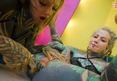 omg my split tongue goth chick's toy anal atm ride got me shakin...tattoos everywhere