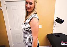 Cute Curvy Blonde Breanna Sucks Cock Deep Then Gets Pussy and Ass Fucked Hard