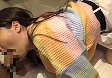 Suggestive Blindfolded Japanese Girl Bareback Creampie Riding Frenzy