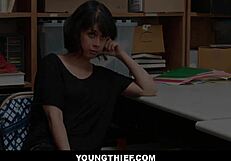 Strip searching this cute teen shoplifter? Now fuck her hard, Penelope Reed!