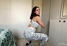 Gym queen rides your cock like her squat rack, oiled pov pounding!