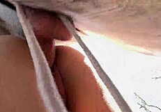 drone watches us fuck outside with big cock in curvy milf pussy