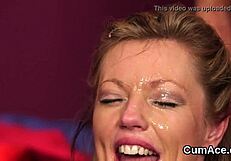 filthy fuckdoll face blasted with hot jizz swallows every sticky load!!