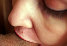 Close-Up Sucking Cock Till Thick Cum Fills Her Mouth