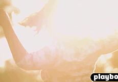 check out sexy anetta keys baring her perfect natural tits outdoors