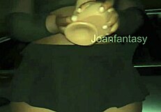 ebony babe stuffs massive dildo deep in her ass outdoors