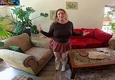 your lesbian stepsister bends over craving your cum despite her pussy preferences