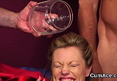 filthy fuckdoll face blasted with hot jizz swallows every sticky load!!