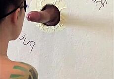 Big cock gloryhole deepthroat blows cum in mouth outdoor public monster orgasm blast