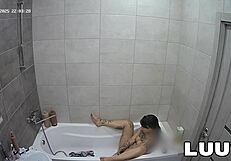 emily sneaks home camera into bathroom for private dildo orgasm thrill