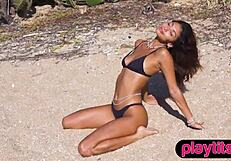 i strip at the beach showing off my big wet ass petite mexican style