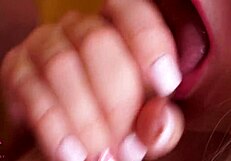 Close-Up Sucking Cock Till Thick Cum Fills Her Mouth