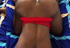 Hot black babe moans riding neighbor's monster bbc doggystyle in country quickie orgasm!