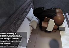 Thick Ebony Teases Huge Tits in Roblox Play
