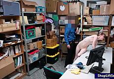 Skinny Shoplifter Begs LP Officer to Pound Her Tight Pussy Hard!