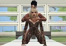 सिम्स 4 बेब लिंगरी में झुककर हार्डकोर डॉगी चुदाई ले रही