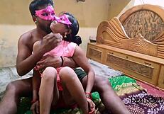 i fuck my indian wife's dripping wet pussy hard doggystyle on ranch wedding bed with desi monster cock