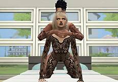 सिम्स 4 बेब लिंगरी में झुककर हार्डकोर डॉगी चुदाई ले रही