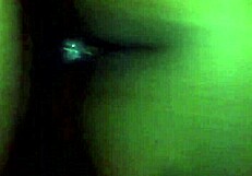 shay bends over to show off her wet creamy black pussy up close