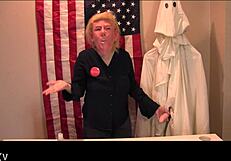 boss whips out dildo at trump presser for public fun