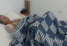 started jerking off and now banging stepsis on bed with dirty talk