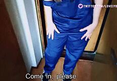 Painter Girlfriend Cheats With Big Cock On Boyfriend's Desk