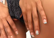 Fucking That Black Milf Mom in Fishnets with Monster Cock Gaping Her Shaved Pussy